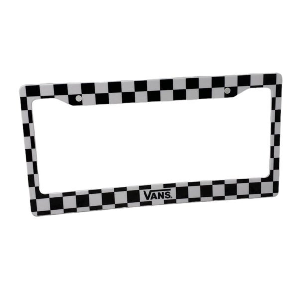 VANS License Plate Cover Frame Family Exclusive Black White Check VN000DNSN0A1 - Picture 3 of 7